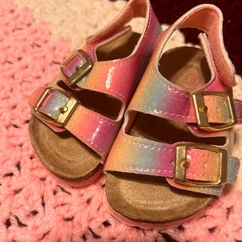 Rainbow Glitter Kids Sandals